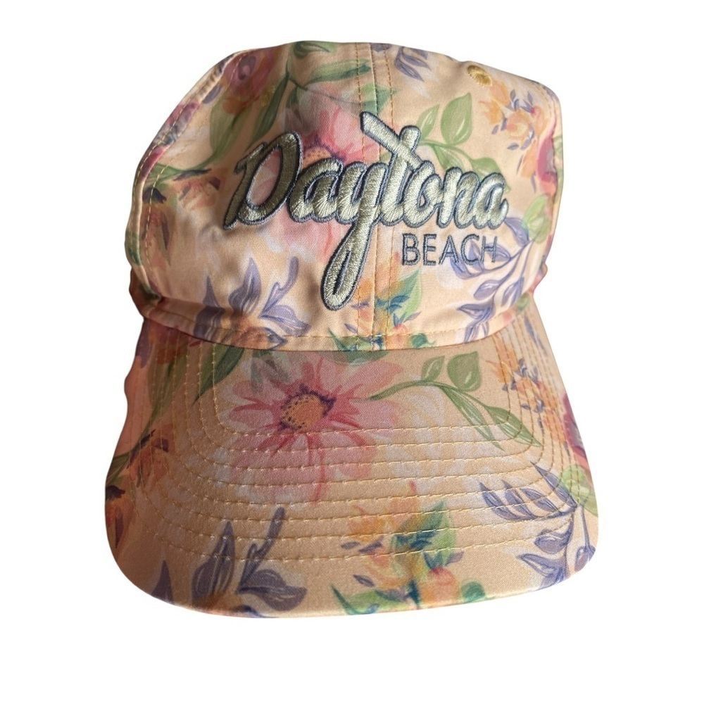 The Game "Daytona Beach" Floral Florida Yellow Strap Patch Logo Hat I OSFM